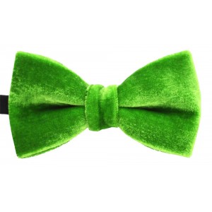 Papion din catifea de culoare verde mar, clasic 